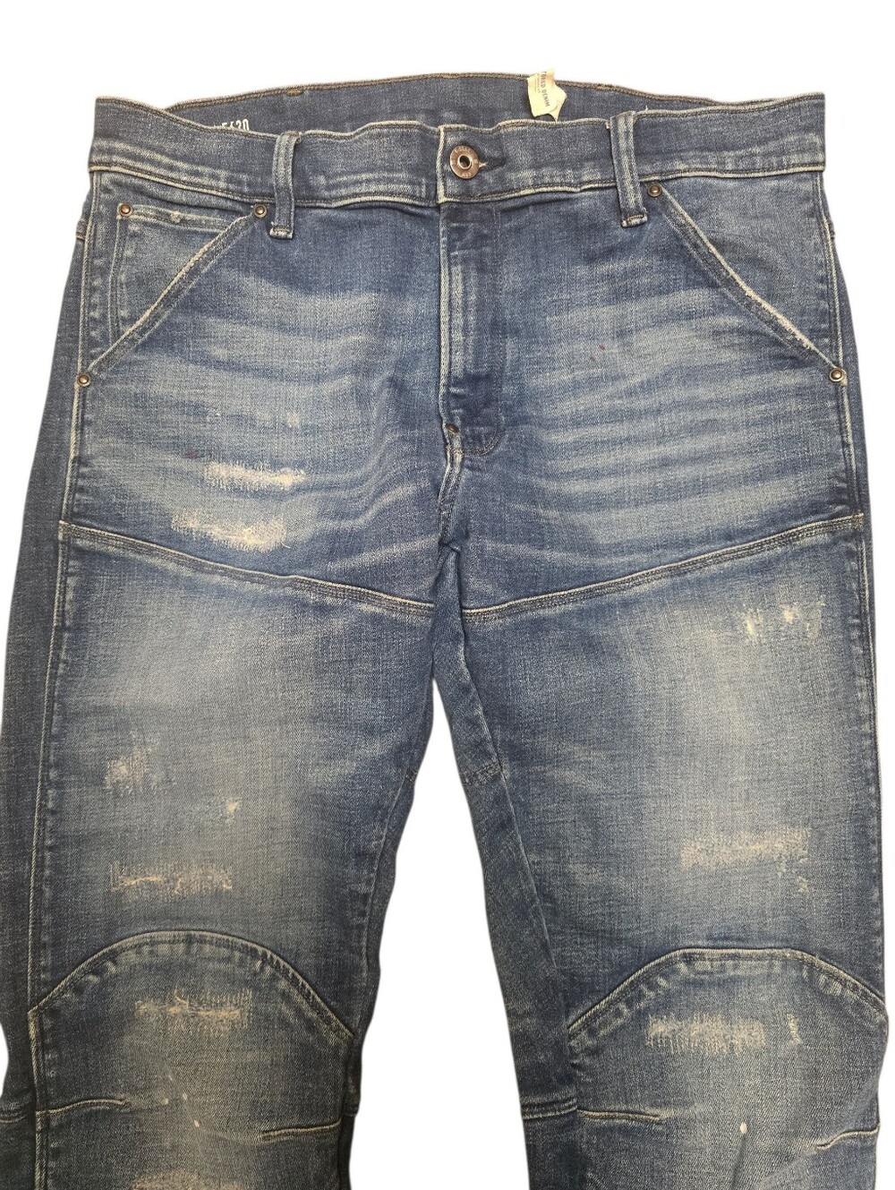G Star Raw Jeans Mens 36x32 5620 Deconstructed 3D Low Tapered Button Fly Moto